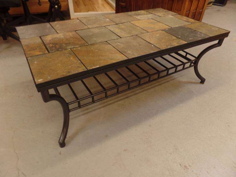 STONE TOP COFFEE TABLE