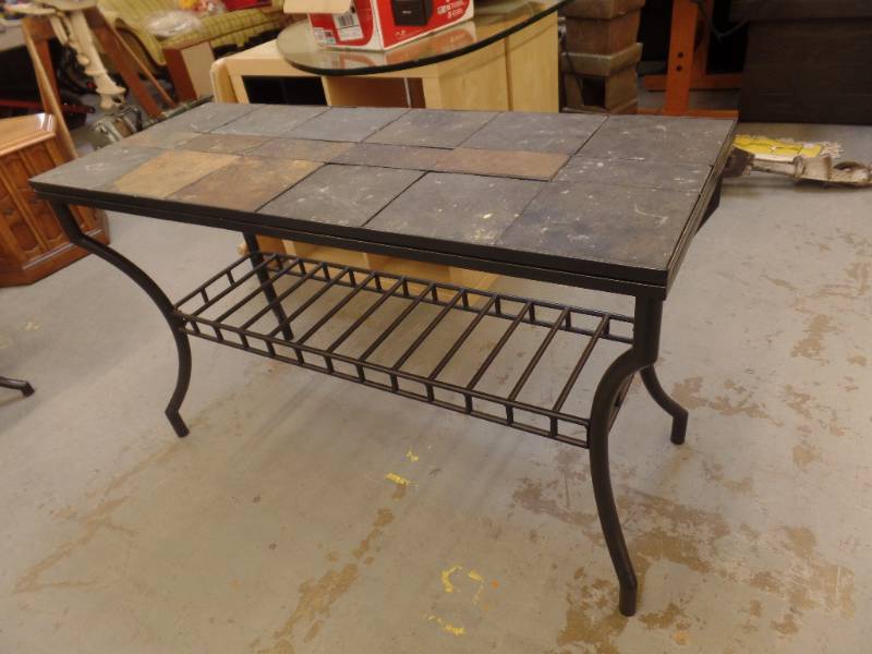 STONE TOP SOFA TABLE