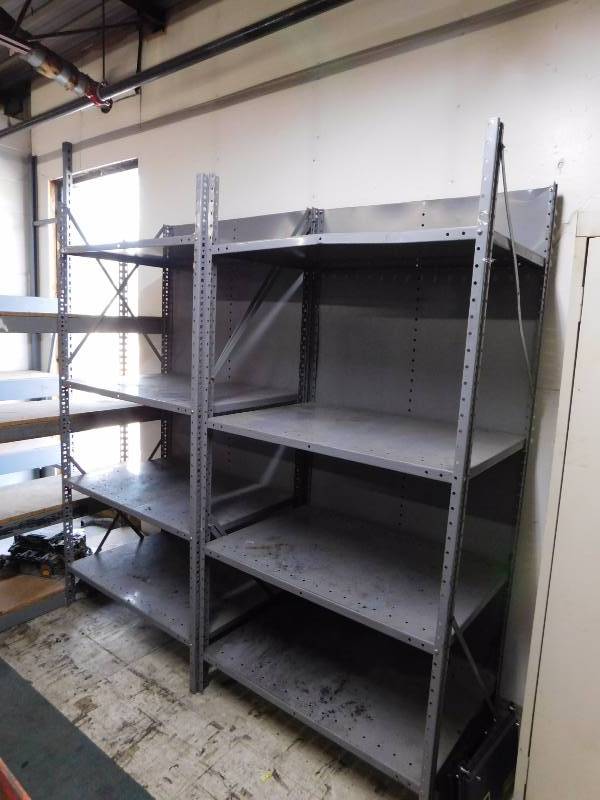 lot 16 image: 2 - 36 (w) x 72 (h) x 24 (d) Metal Shelving