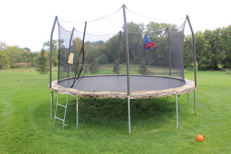 lot 10 image: Trampoline w Ladder, Safety Netting