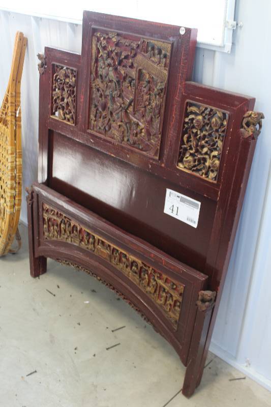 lot 41 image: Decorative Headboard, Footboard
