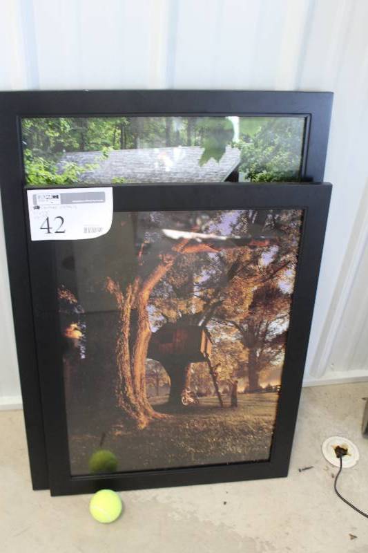 lot 42 image: Lot of (2) Tree-house, Old Mill Framed Wall Art