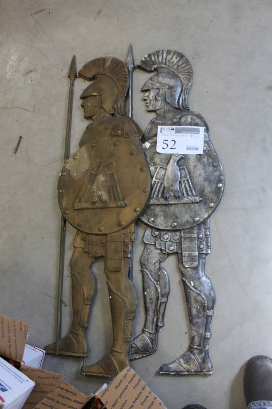 lot 52 image: Lot of (2) Roman Centurion Decorative Wall Art