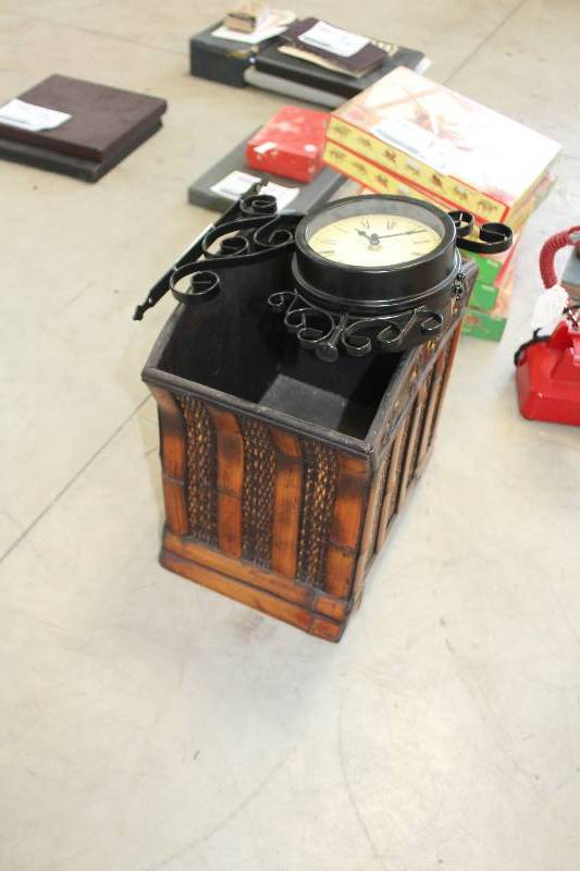 lot 78 image: Wall Clock, Magazine Holder