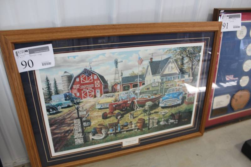 lot 90 image: Bumper Crop by Ken Zylla #216712800 Signed Framed Matted Print