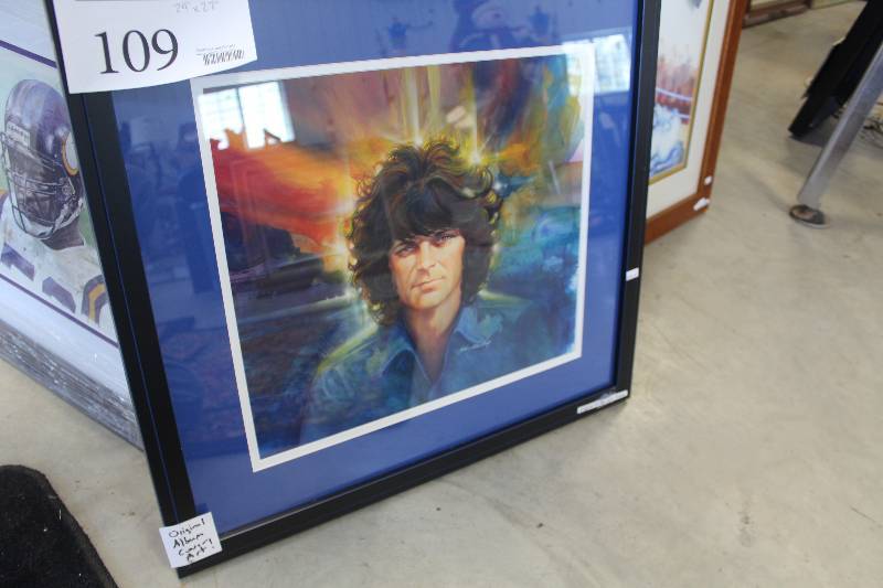 lot 109 image: Original Album Cover Art by John Keely Signed Framed Matted Original Art