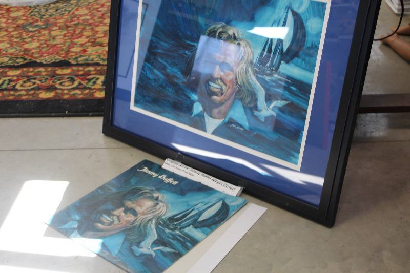 lot 260 image: Jimmy Buffet Album Cover by John Keely Signed Framed Matted Original Art