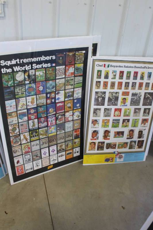 lot 272 image: Lot of (5) Chef Boyardee 50 Years All Stars Commemorative Posters, Squirt World Series Posters