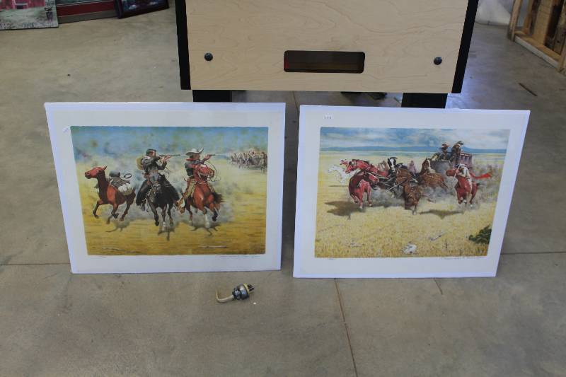 lot 284 image: Lot of (2) Horses by Remington Signed Numbered Prints #264275, #236275