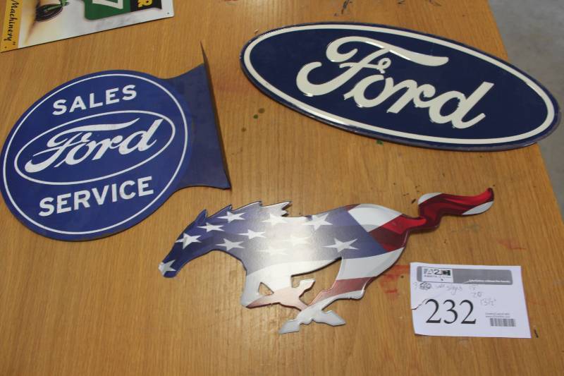 lot 232 image: Lot of (3) Ford Wall Signs