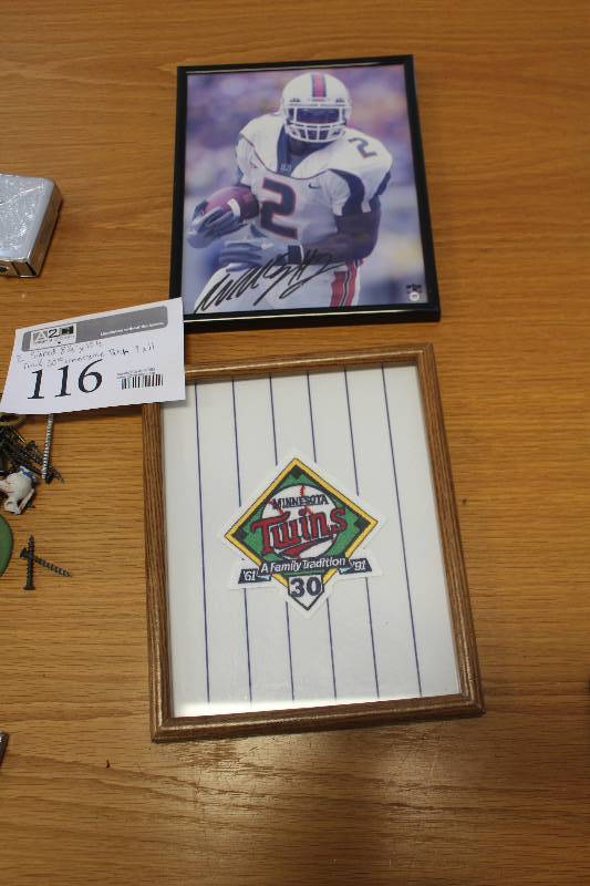 lot 116 image: Lot of (2) Wall Art Includes Minnesota Twins 30th Commemorative Patch, Signed University of Miami #2
