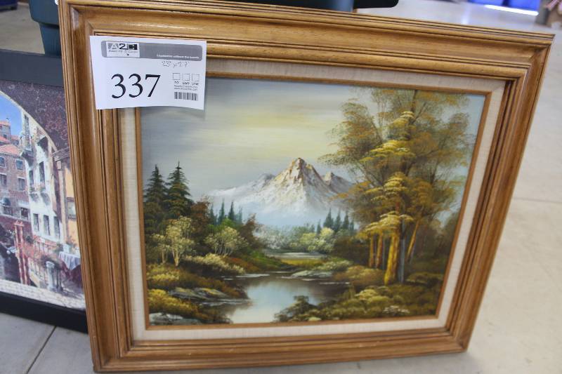 lot 337 image: Mountain Creek by F. Stopher Signed Framed Matted Print