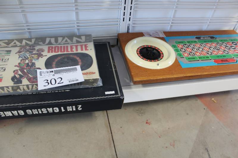 lot 302 image: Vintage Board Games Includes San Juan Roulette, Buxton 2-in-1 Casino