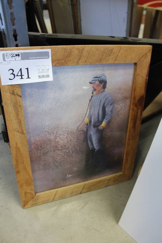 lot 341 image: Soldier by J. Long Signed Framed Art