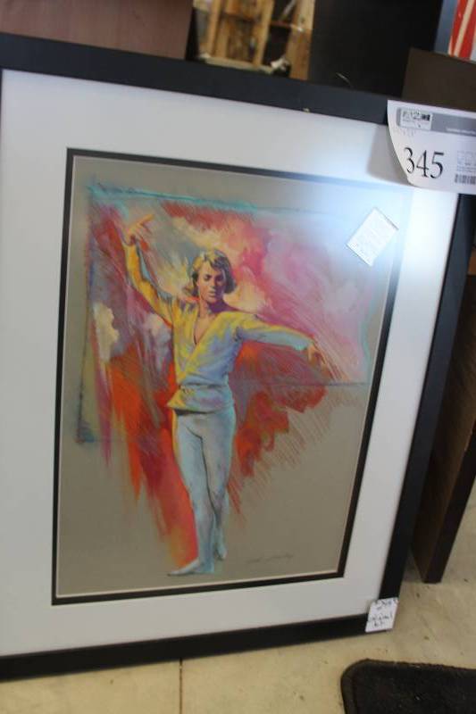 lot 345 image: Dancer by John Keely Signed Framed Matted Original Art