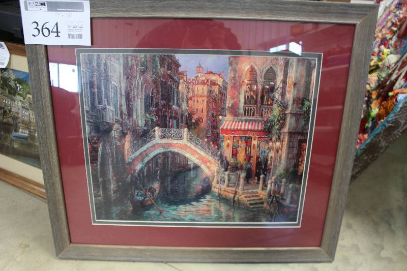lot 364 image: Canals Framed Matted Wall Art