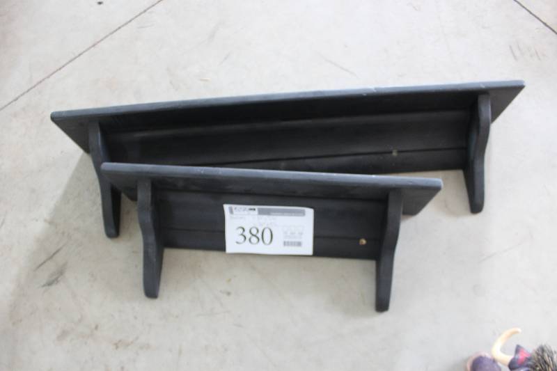 lot 380 image: Lot of (2) Wall-Mount Bookshelves