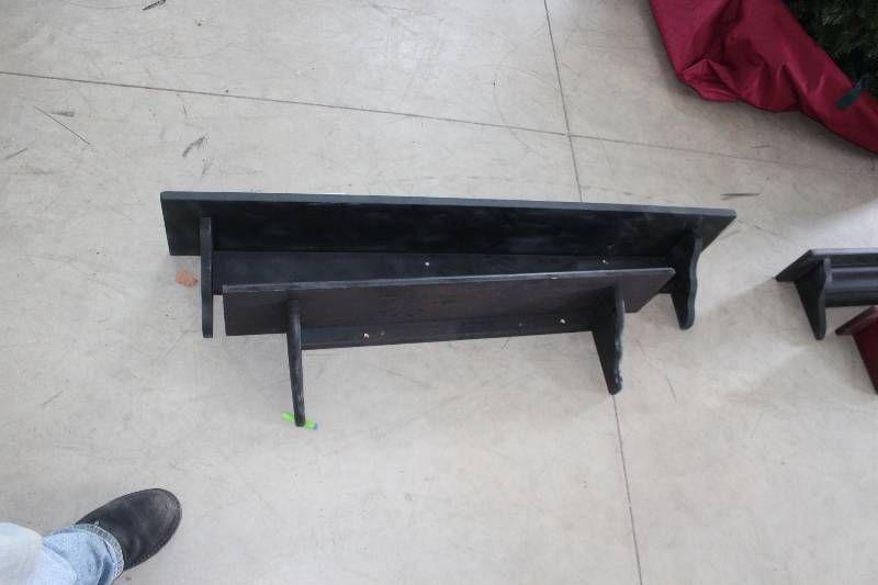 lot 378 image: Lot of (2) Wall-Mount Bookshelves