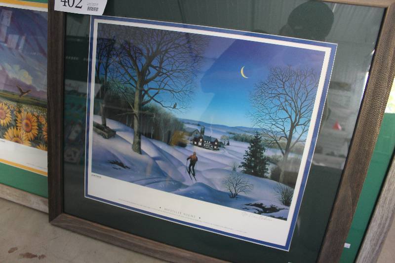 lot 402 image: Moonlit Night by Kim Behm #2562500 Signed Numbered Framed Matted Print
