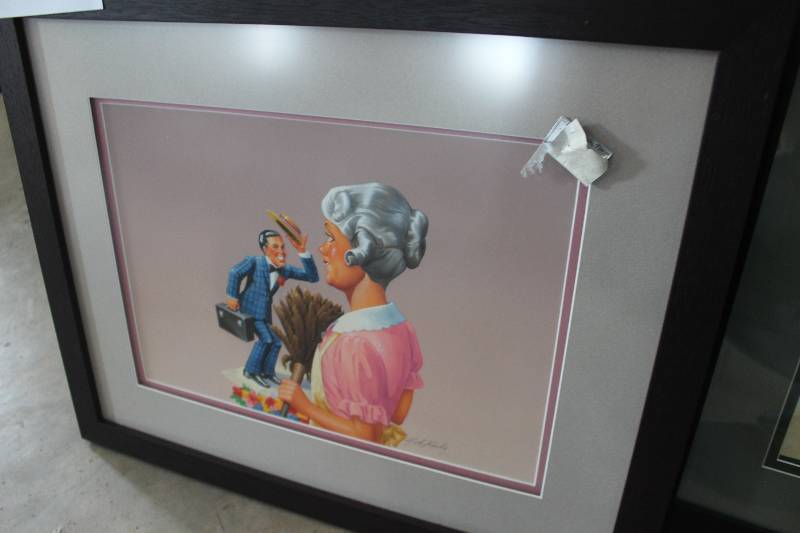 lot 407 image: Salesman by John Keely Signed Framed Matted Original Art