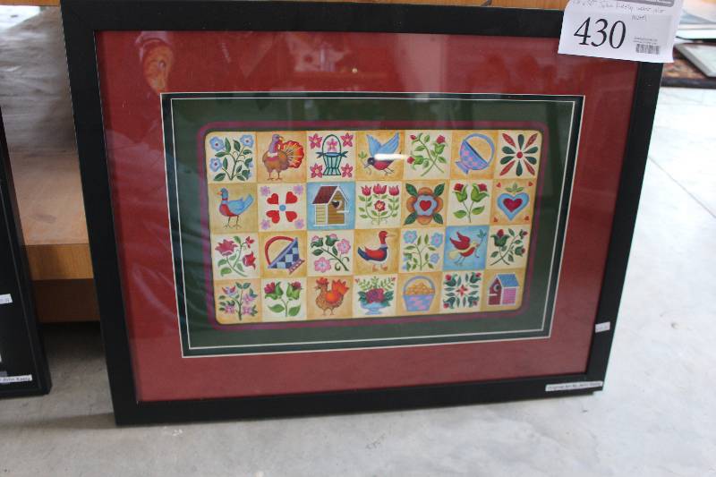 lot 430 image: Watercolor Mural Framed Matted Painting