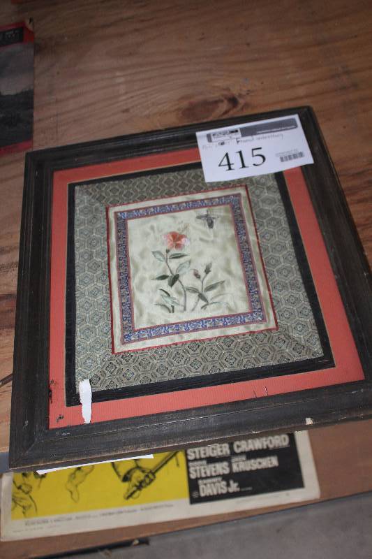 lot 415 image: Framed Embroidery Wall Art