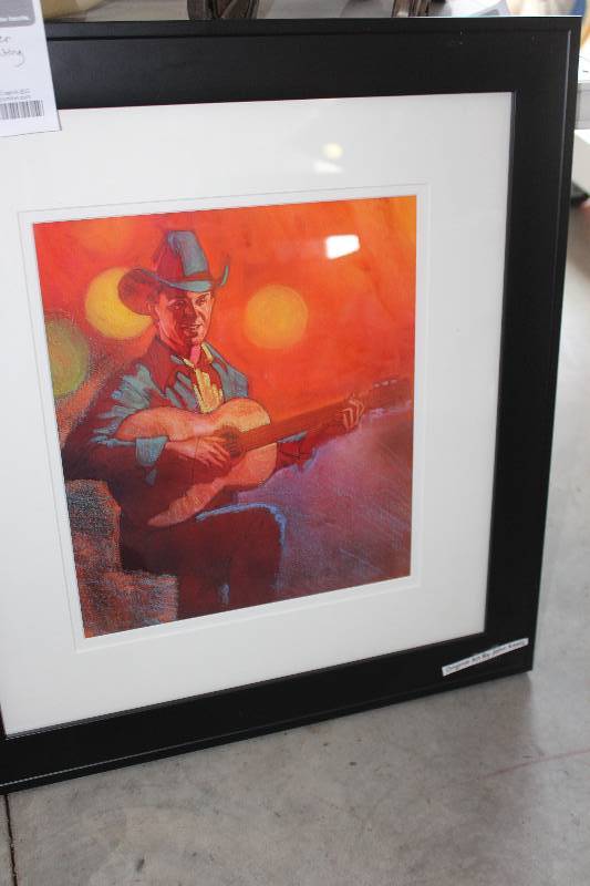 lot 445 image: Country Singer Water Painting by John Keely Signed Framed Matted Original Art