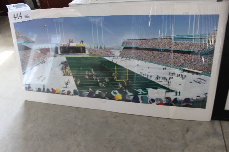 lot 444 image: Fourth And Goal by Terry Jacobsen Signed Framed Matted Art