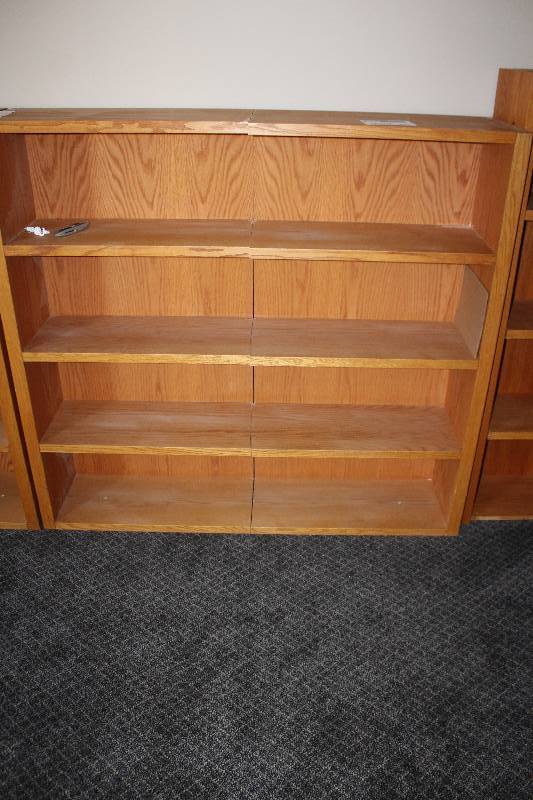 lot 458 image: Lot of (2) 4-Shelf Wood Bookcases