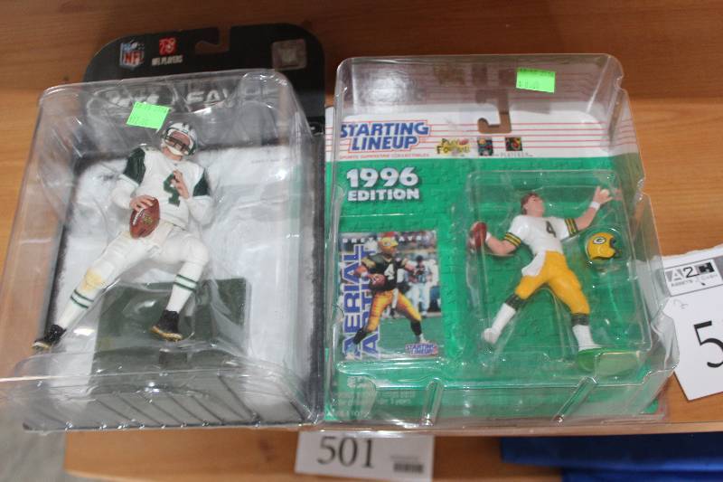 lot 511 image: Lot of (2) Starting Lineup 1996 #4 Brett Favre Action Figures