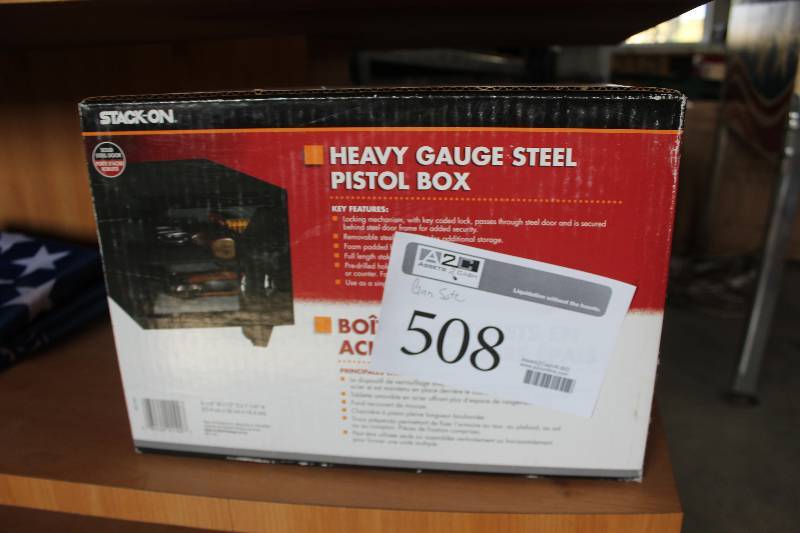 lot 508 image: Stack-on Heavy Gauge Steel Pistol Box