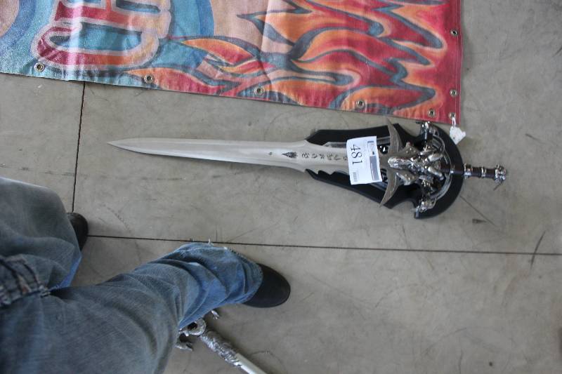 lot 481 image: 46in. Sword w Plaque