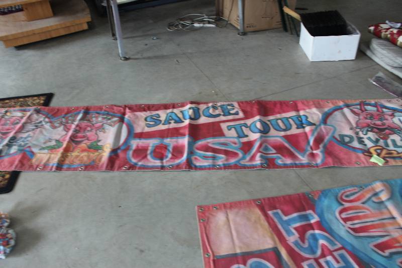 lot 483 image: Vintage Porkys Canvas Sign