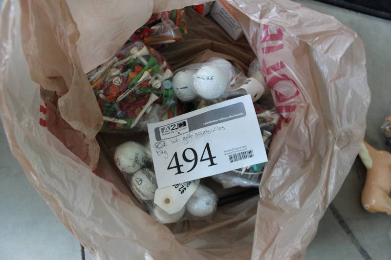 lot 494 image: Bag Lot of Golfing Accessories - Balls, Tees