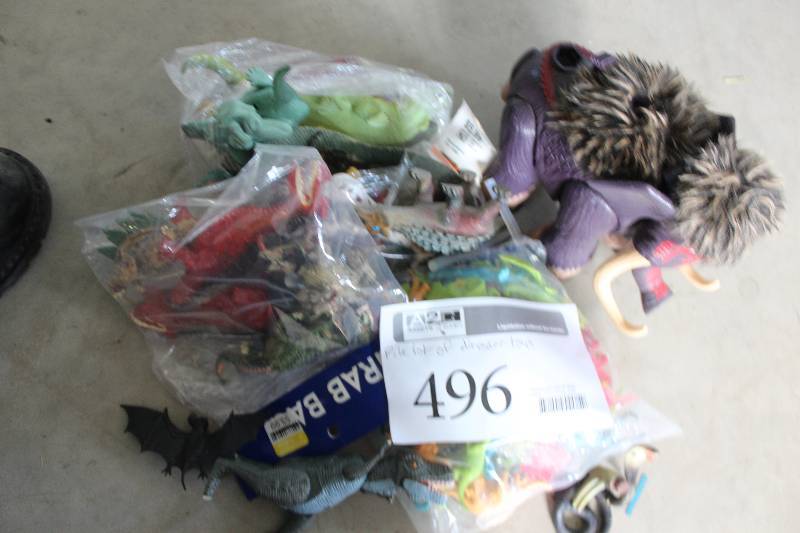 lot 496 image: Pile Lot of Dinosaur Toys