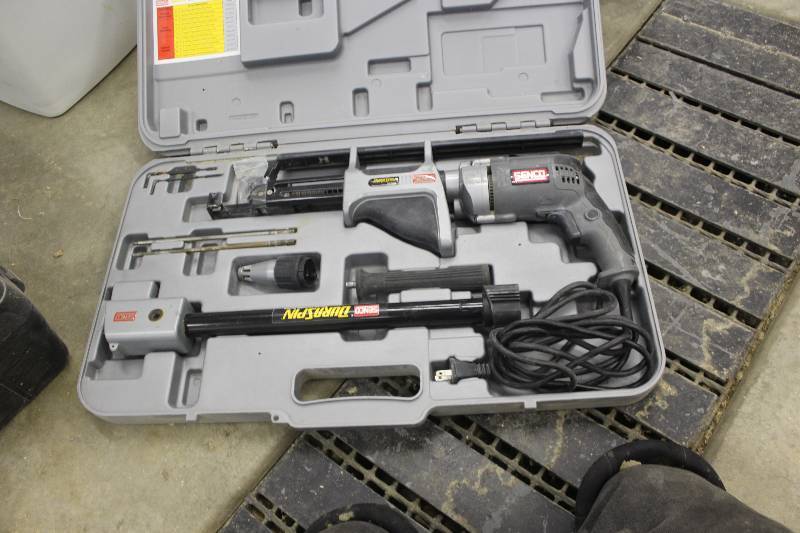 lot 60 image: Senco Duraspin 120V Collated Screw Driver with Extensions