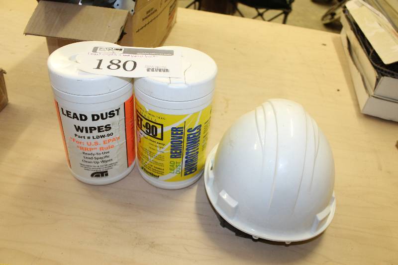 lot 180 image: Lead Dust Wipes, Hard Hat