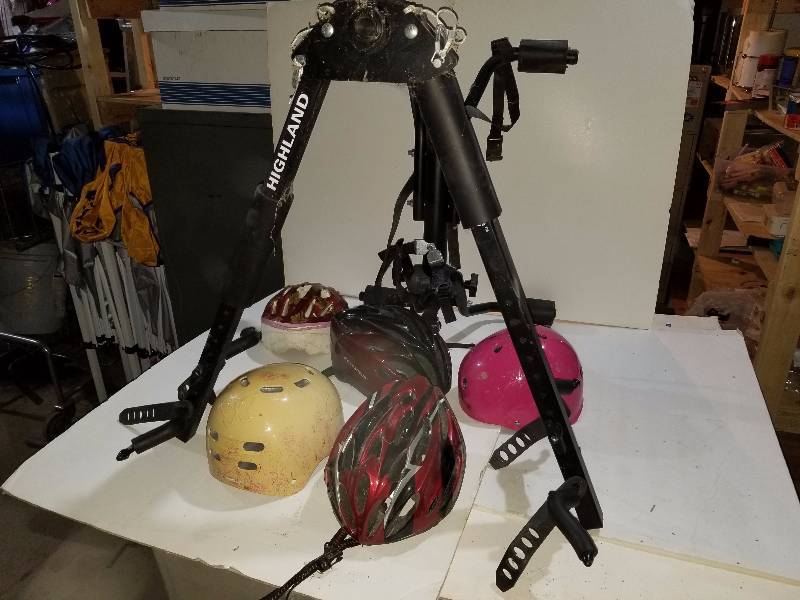lot 75 image: Helmets and bike rack
