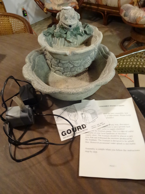 Frog fountain. Works...