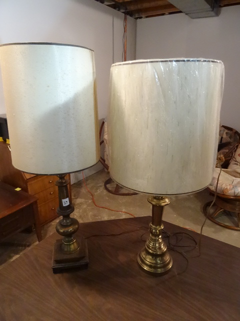 2 brass lamps. 33 and 34...