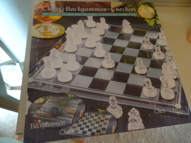 Checkers, Backgammon, and chess set...