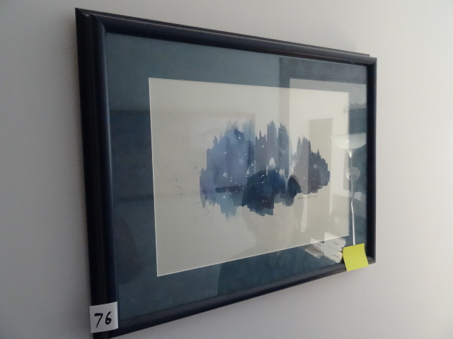 Framed watercolor. Blue Sky mirage....