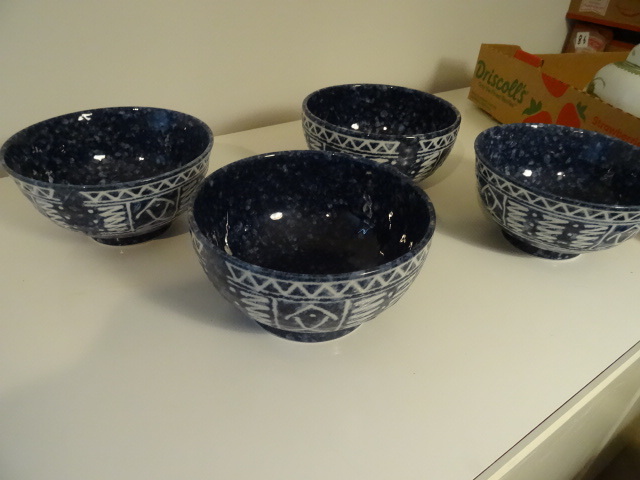 Japanese pottery bowls. 4 pieces...