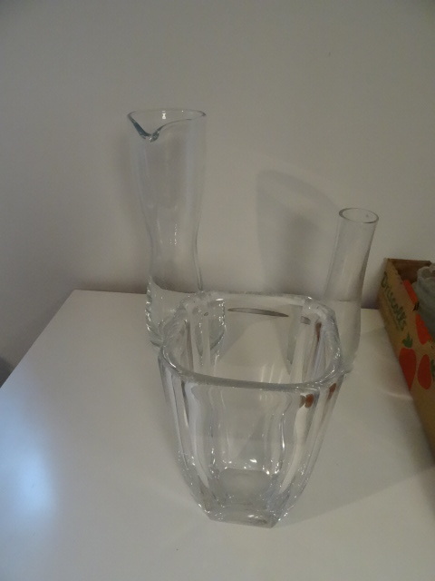 Misc. 3 vases. 1 heavy possibly lea...