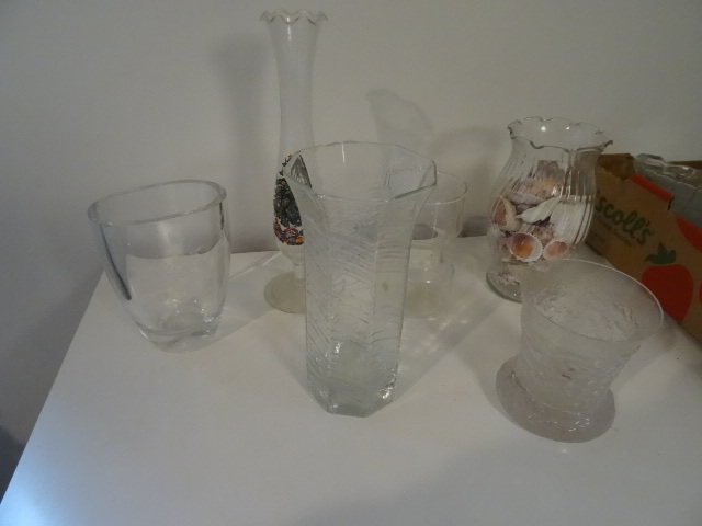 Misc glass vases...