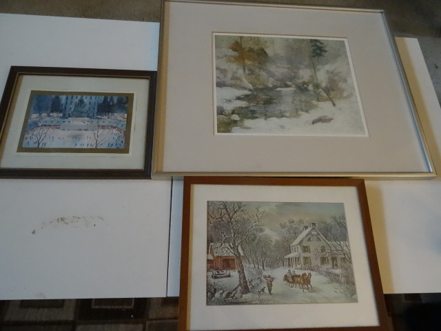 3 framed prints...