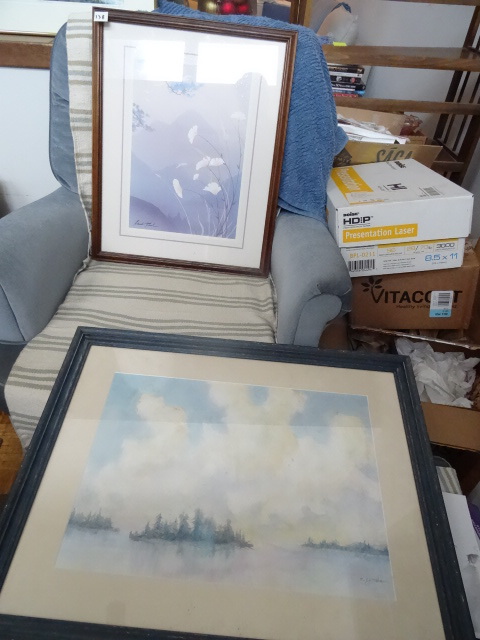 2 framed art. 1 print and 1 waterco...
