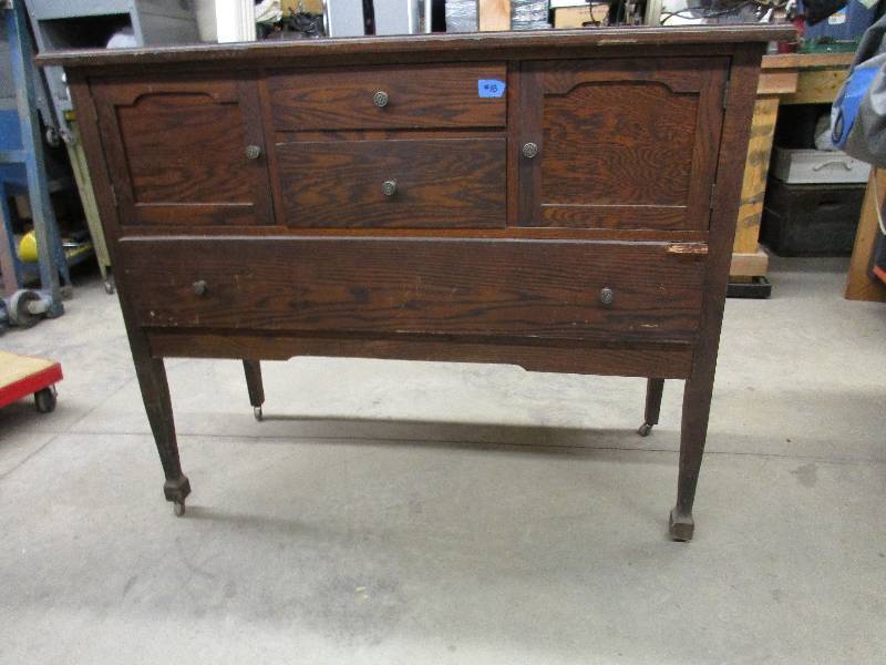 Antique oak buffet. 48 x 20 x 39...