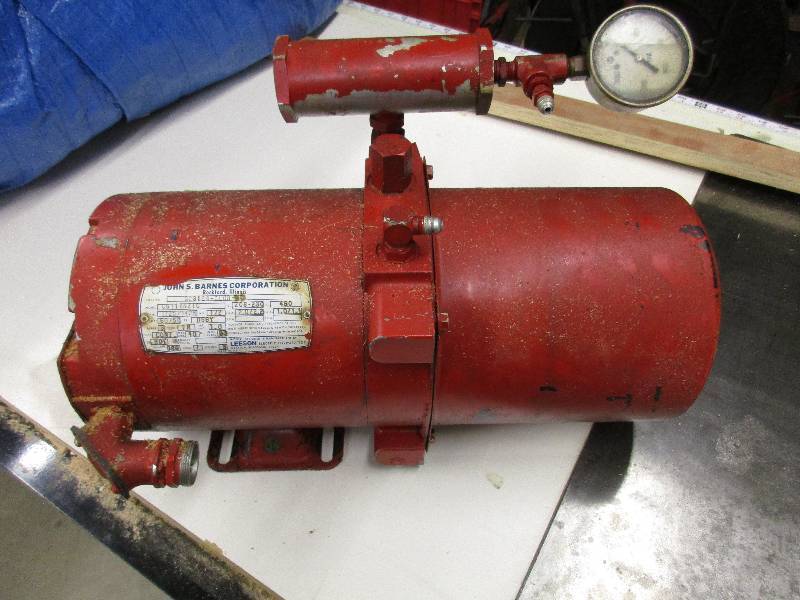 Red hydraulic pump....