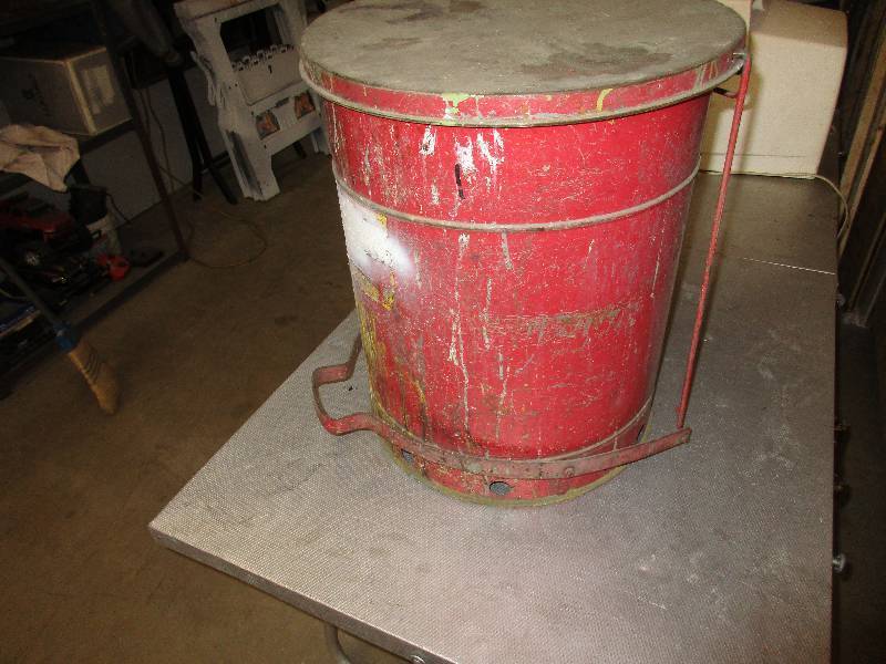 Red galvanized steel oily waste saf...